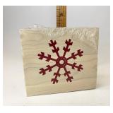 Red snowflake wood block