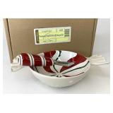 NIB Peppermint twist dip bowl and spreader set