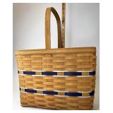 Bread and milk with blue and gray weave