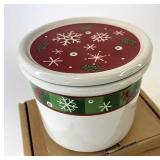 Holiday 1 pint crock with lid