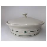 USA green  large covered casserole