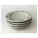 4 USA green Spare tea cups saucers