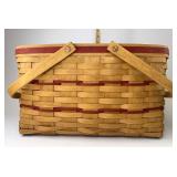 Basket with red accents and protector