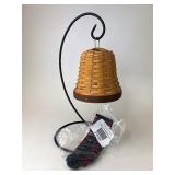 Noel bell with wrought iron stand and tassel tie