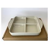 NIB Ivory 8 x 8 divided dish