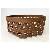 Brown open weave bowl