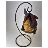 Noel bell basket, hanger & tassel tie