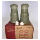 NIB Sage tall salt and pepper shakers