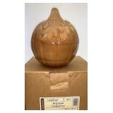 NIB Pumpkin swirl milk glass pumpkin dish