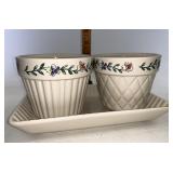 Flower pots and tray