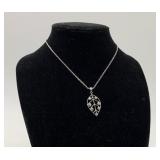 So Rachel Sterling silver filigree leaf necklace
