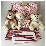 HoH Tote bears Ribbon splints and a fabric square