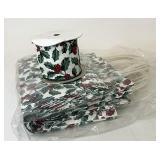 Traditional Holly gift bags and partial roll of