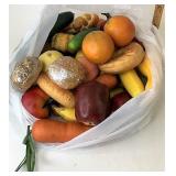 Assorted actual size (not mini) fruit, veggies &