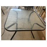 42" x 42" glass outdoor table