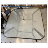 42 x 42" glass outdoor table