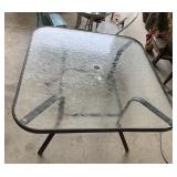 42" x 42" glass outdoor table