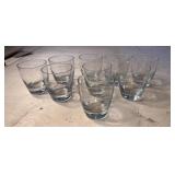 Nine glass cups