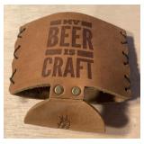 Leather can koozie