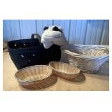 Decorative baskets and stuff animal