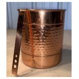 Copper finish ice bucket with tongs