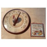 Thermometer and small sign