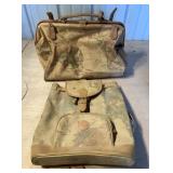 Leather travel bags with maps