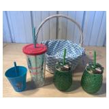 Cups and basket