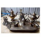 Bronze finished serving set