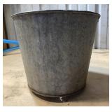 Metal bucket with damage