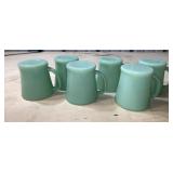 Six teal fire king mugs