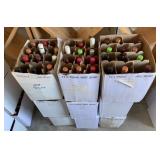 9 cases  of empty wine bottles