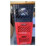 Three milk crates