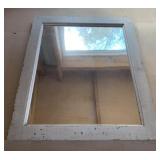 White frame mirror