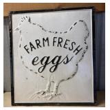 Metal farm fresh eggs signs