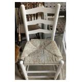 White chair with woven bottom