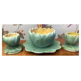 Weller pottery Candleholders and console boat