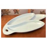 Teal pottery Maked USA divided tray