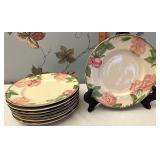 Eight Franciscan ware desert rose 8 inch bread