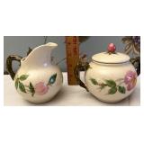 Franciscan ware desert rose creamer and sugar