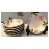 Seven Franciscan ware Desert Rose Berry bowls