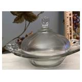 Covered glass dish