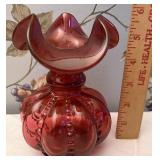Fenton Cranberry vase