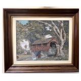 Eleanor Hayes Covered bridge oil painting