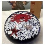 Crab glass paperweight