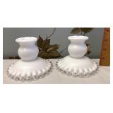 Fenton silver crest candleholders