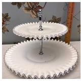 Fenton 2 tiers silver crest server