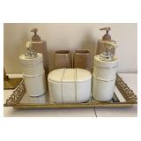 Mirror tray with bathroom sets