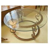 Round glass top coffee table