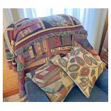 Throw and pillows